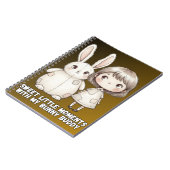 Whimsical Girl and Patchwork Bunny Notebook Notizblock (Linke Seite)