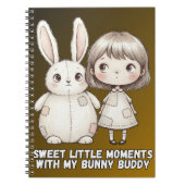 Whimsical Girl and Patchwork Bunny Notebook Notizblock (Vorderseite)