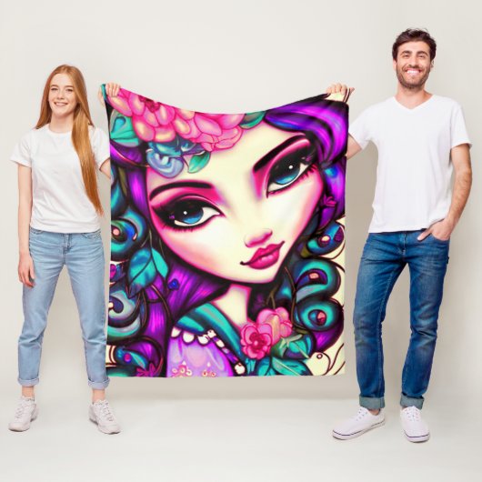 Whimsical Girl artistic Fleecedecke (Beispiel)