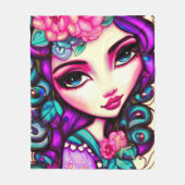 Whimsical Girl artistic Fleecedecke (Vorderseite)