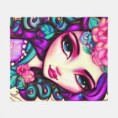 Whimsical Girl artistic Fleecedecke (Vorderseite (Horizontal))
