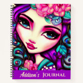 Whimsical Girl Artistic Notebook Notizblock (Vorderseite)