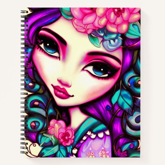 Whimsical Girl Artistic Notebook Notizblock (Vorderseite)