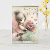 Whimsical Girl-Blume hören benutzerdefinierten Kur Karte (Gelbe Blume)