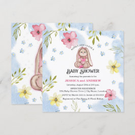 Whimsical Girl Bunny Baby Dusche Einladung