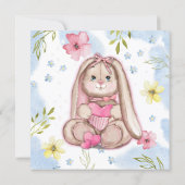 Whimsical Girl Bunny Baby Dusche Einladung (Rückseite)