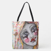 Whimsical Girl Colorful Mime Niedlich Fun Liebe He Tasche (Vorderseite)