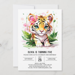 Whimsical Girl Custom Tiger Geburtstag Einladung