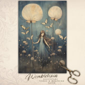 Whimsical Girl Dandelion und Butterfly Decoupage Seidenpapier