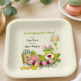Whimsical Girl Frog Baby Dusche Personalisiert Pappteller