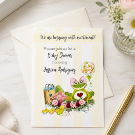 Whimsical Girl Frog Baby Shower Einladung