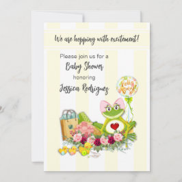 Whimsical Girl Frog Baby Shower Einladung