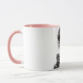 Whimsical Girl große Augen mit Katze Tasse (Links)