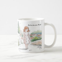 Whimsical Girl in Nature - Tasse von Friedlichen A