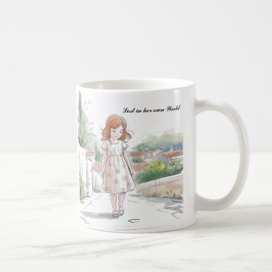 Whimsical Girl in Nature - Tasse von Friedlichen A (Rechts)