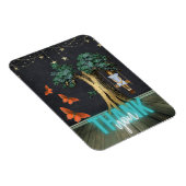 Whimsical Girl in Swing Surreal Danke Magnet (Rechte Seite)