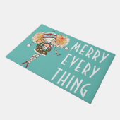 Whimsical Girl Merry alles Weihnachten Fußmatte (Schrägansicht)