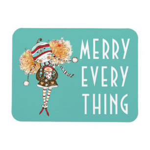 Whimsical Girl Merry alles Weihnachten Magnet
