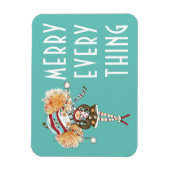 Whimsical Girl Merry alles Weihnachten Magnet (Vertikal)