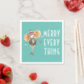 Whimsical Girl Merry alles Weihnachten Serviette (Beispiel)
