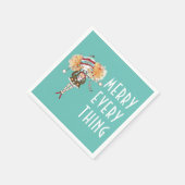 Whimsical Girl Merry alles Weihnachten Serviette (Ecke)