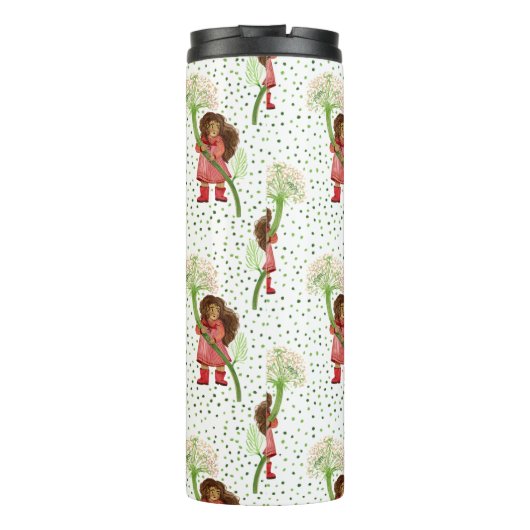 Whimsical Girl mit Dandelion Pattern Thermosbecher (Rückseite)