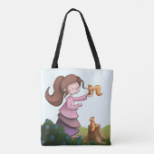 Whimsical Girl mit Eichhörnchenwald Tasche (Rückseite)