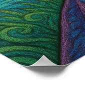 Whimsical Girl mit schwarzer Katze unter dem Halbm Poster (Ecke)