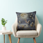 Whimsical Girl Moon Dream Fantasy Scene Kissen (Stuhl )