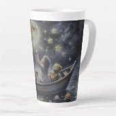 Whimsical Girl Moon Dream Fantasy Scene Milchtasse (Rechte Ecke)