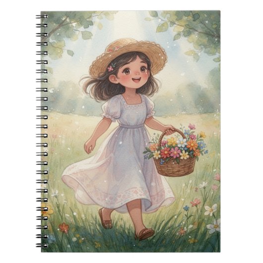 Whimsical Girl Notebook Notizblock (Vorderseite)
