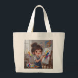 Whimsical Girl Painter Tote Bag Jumbo Stoffbeutel<br><div class="desc">Whimsical Girl Painter Tote Bag Carry your essentials in style with this Whimsical Girl PainterTote Bag. This tote features a charming and imaginative illustration of a whimsical girl designed with soft colors and playful artistic elements. perfect for shopping, books, errands, or everyday use, it combines creativity and practicality in one...</div>