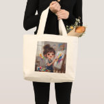 Whimsical Girl Painter Tote Bag Jumbo Stoffbeutel<br><div class="desc">Whimsical Girl Painter Tote Bag Carry your essentials in style with this Whimsical Girl PainterTote Bag. This tote features a charming and imaginative illustration of a whimsical girl designed with soft colors and playful artistic elements. perfect for shopping, books, errands, or everyday use, it combines creativity and practicality in one...</div>