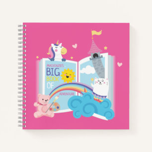 Whimsical Girl Spiral Sketch and Writing Notebook Notizblock