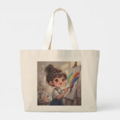 Whimsical Girl Tote Bag Jumbo Stoffbeutel (Rückseite)