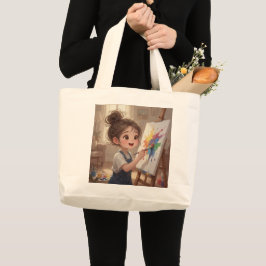 Whimsical Girl Tote Bag Jumbo Stoffbeutel