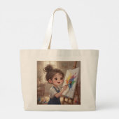 Whimsical Girl Tote Bag Jumbo Stoffbeutel (Rückseite)