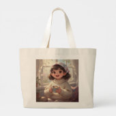 Whimsical Girl Tote Bag Jumbo Stoffbeutel (Rückseite)