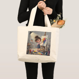 Whimsical Girl Tote Bag Jumbo Stoffbeutel