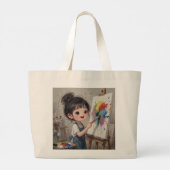 Whimsical Girl Tote Bag Jumbo Stoffbeutel (Rückseite)