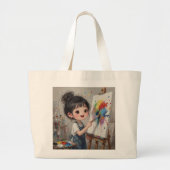 Whimsical Girl Tote Bag Jumbo Stoffbeutel (Vorne)