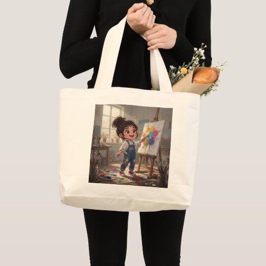 Whimsical Girl Tote Bag Jumbo Stoffbeutel (Vorderseite (Produkt))