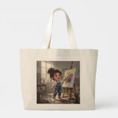 Whimsical Girl Tote Bag Jumbo Stoffbeutel (Rückseite)