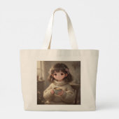 Whimsical Girl Tote Bag Jumbo Stoffbeutel (Rückseite)