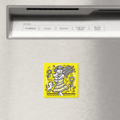Whimsical Girl with Kitten Magnet (In Situ (Geschirrspüler))