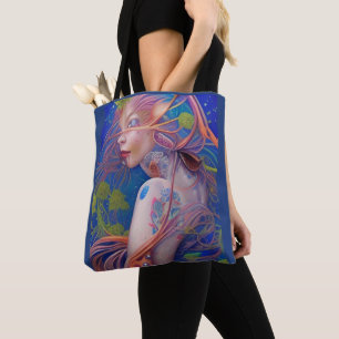 Whimsical Girls Gesicht Nymph Fairy Hexe Magisch Tasche