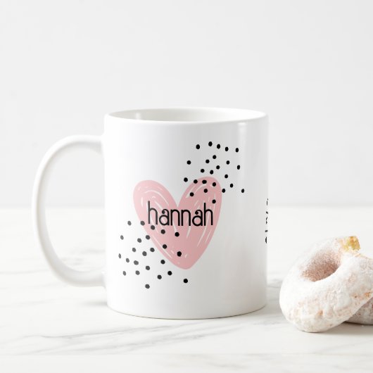 Whimsical Girls Herz Niedliche individuelle Tasse (Mit Donut)