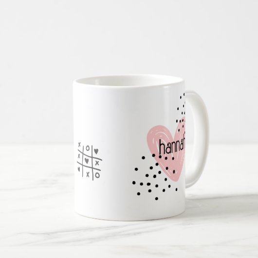 Whimsical Girls Herz Niedliche individuelle Tasse (VorderseiteRechts)