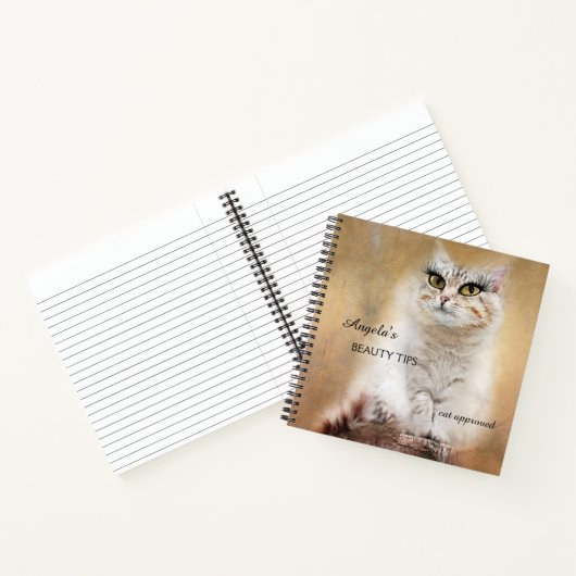 Whimsical Girly Funny Cat Notebook Notizbuch (Innenseite)