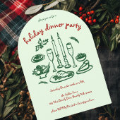Whimsical Girly Holiday Dinner Party Arte Xmas Einladung